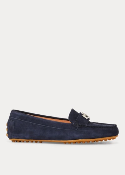 Mocasines Ralph Lauren Mujer Azul Marino - Barnsbury Suede - FWKBD1357